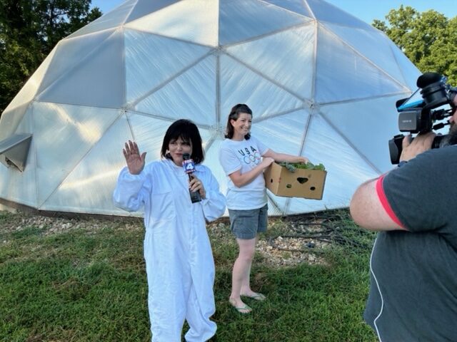 Kathy Quinn and Courtney Adkins Growing Dome volunteer Kathy Quinn and Courtney Adkins Growing Dome volunteer